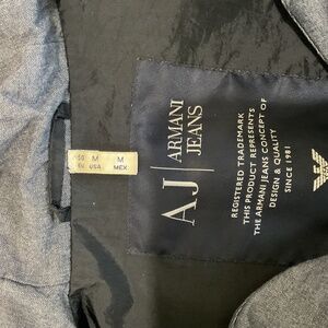 Armani jeans rain coat wind breaker black medium